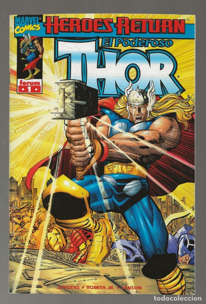 C&oacute;mics: THOR EL PODEROSO VOL. 3 Y 4 - N&ordm; 1 HEROES RETURN - FORUM 1998 EXCELENTE ESTADO - Foto 1