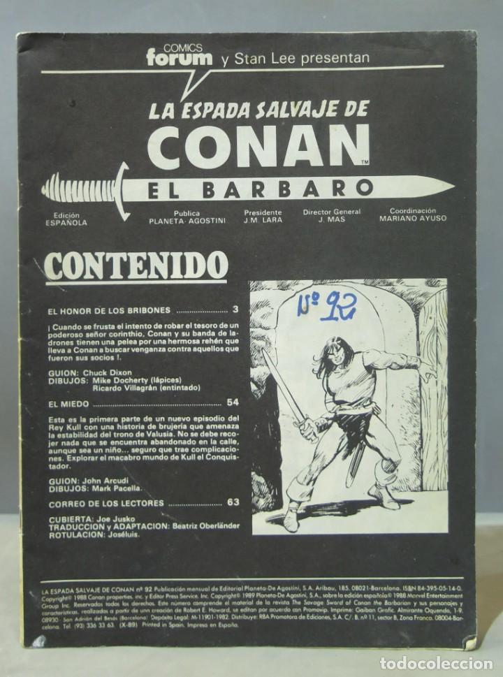 C&oacute;mics: LA ESPADA DEL SALVAJE CONAN EL BARBARO. 92 - Foto 1