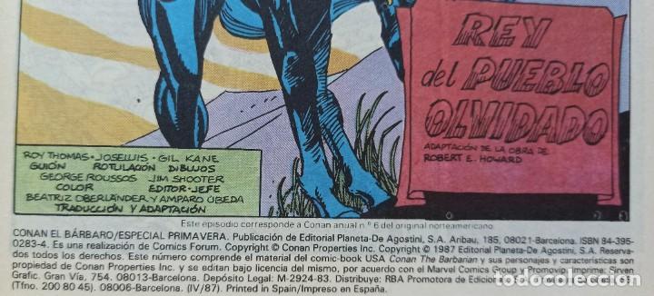C&oacute;mics: CONAN EL BARBARO ESPECIAL PRIMAVERA 1987 - FORUM - Foto 6