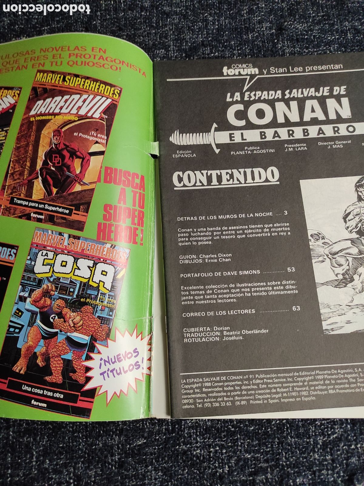 C&oacute;mics: LA ESPADA SALVAJE DE CONAN N&ordm; 91 - 1&ordf; - PRIMERA EDICION - Foto 2