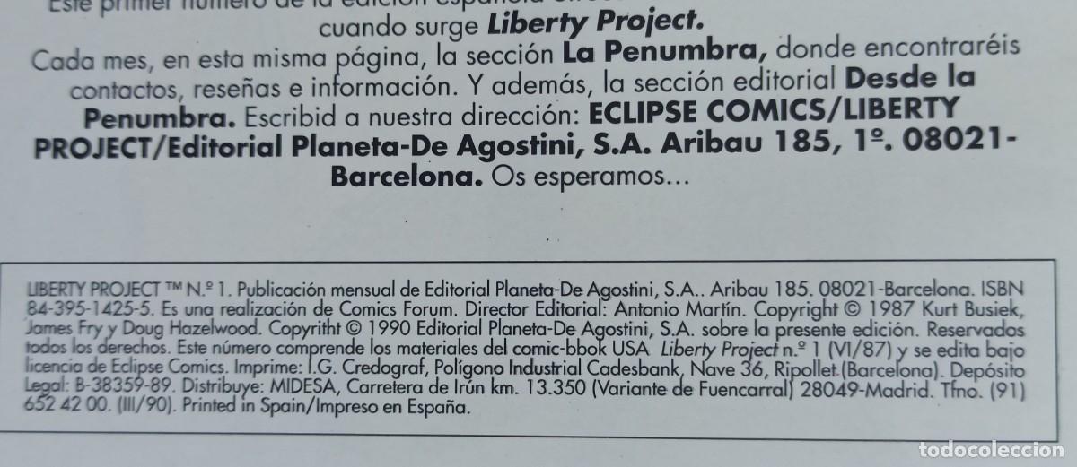 C&oacute;mics: LIBERTY PROJECT DOS EJEMPLARES N&ordm; 1 Y 2 ECLIPSE - 1990 FORUM EXCELENTE ESTADO. - Foto 7