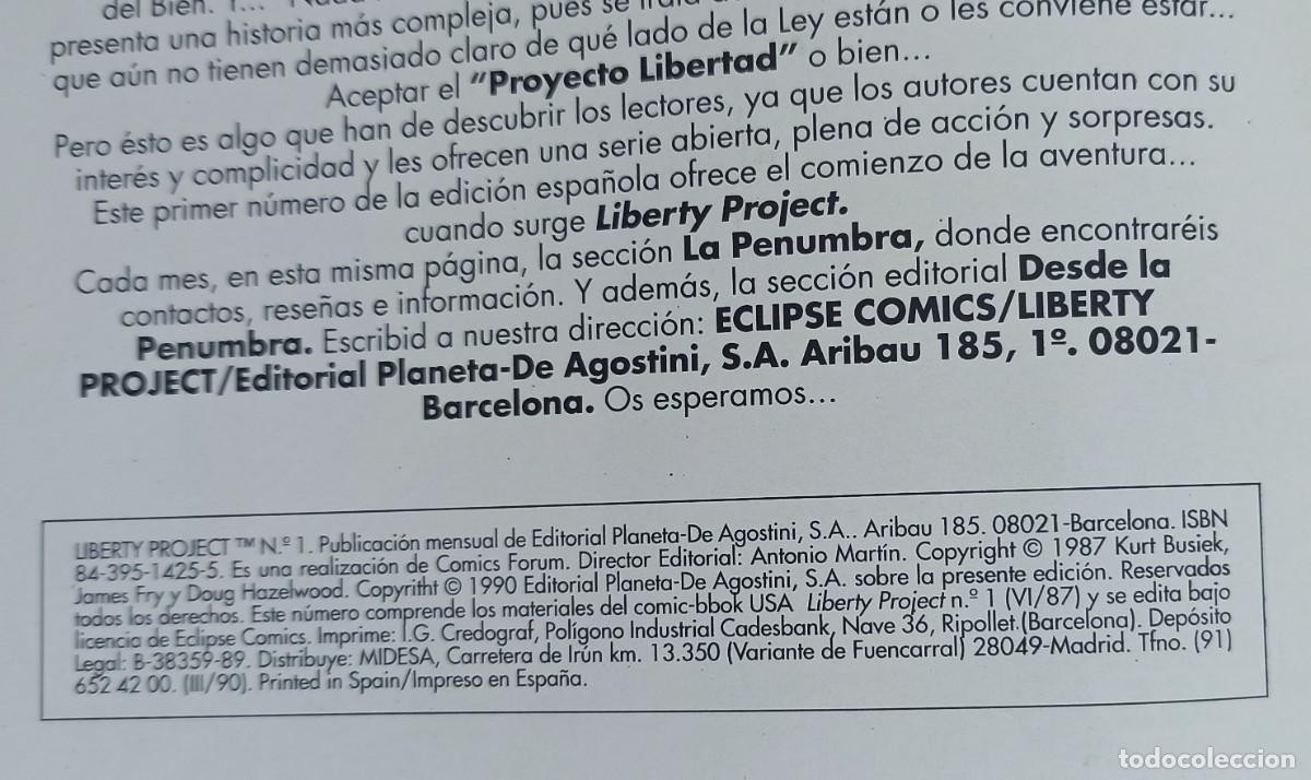 C&oacute;mics: LIBERTY PROJECT N&ordm; 1 ECLIPSE - 1990 FORUM EXCELENTE ESTADO. - Foto 8