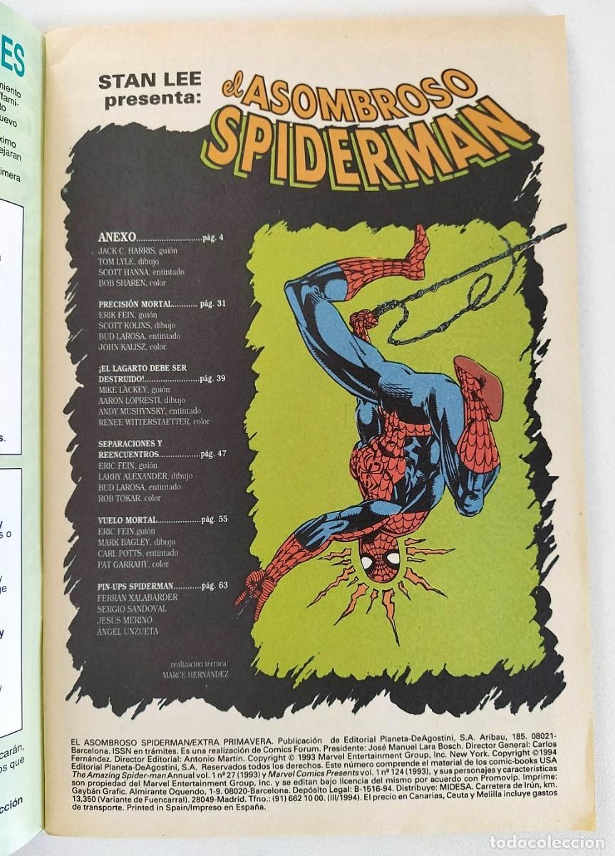 C&oacute;mics: ASOMBROSO SPIDERMAN EXTRA PRIMAVERA: ANEXO ~ MARVEL/FORUM (1994) **DIFICIL** - Foto 2