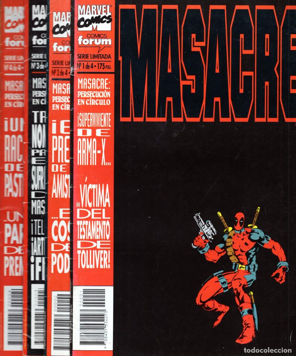 C&oacute;mics: MASACRE PERSECUCION EN CIRCULO COMPLETA 1 AL 4- FORUM - BUEN ESTADO - Foto 1