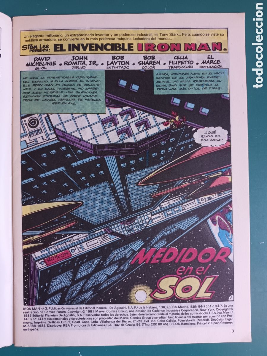 C&oacute;mics: Iron Man Vol 1 N&deg; 3 FORUM - MARVEL 1985 - Foto 2