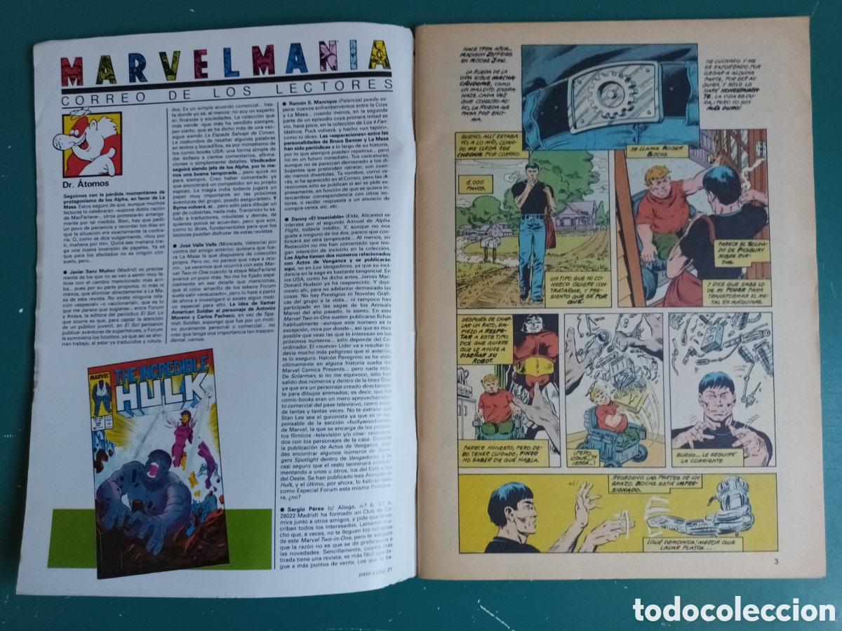 C&oacute;mics: Marvel two-in-one N&deg; 54 Alpha Flight La Masa Hulk FORUM - MARVEL 1991 - Foto 2