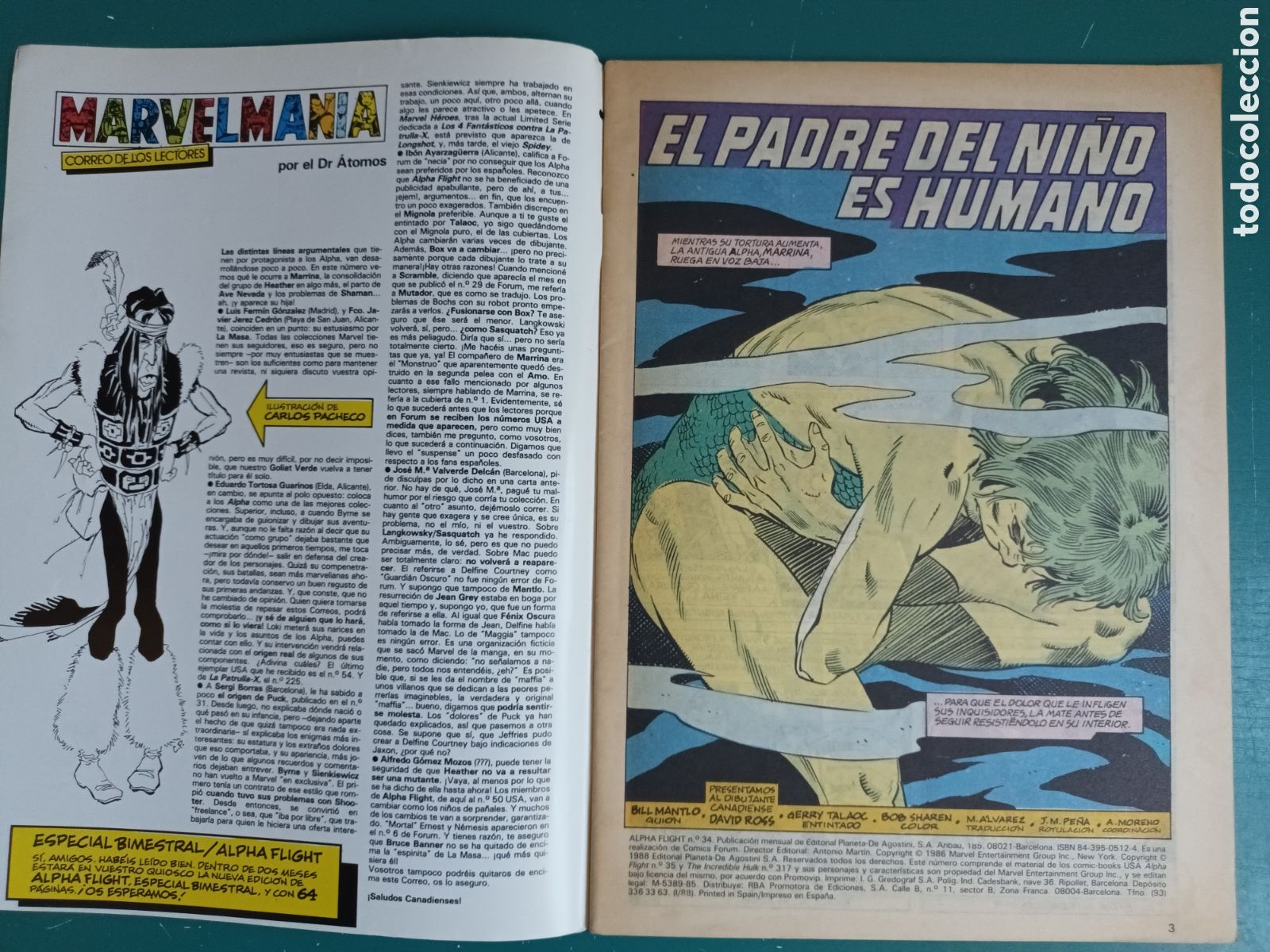 C&oacute;mics: Alpha Flight vol 1 N&deg; 34 FORUM - MARVEL 1988 LA MASA HULK - Foto 2