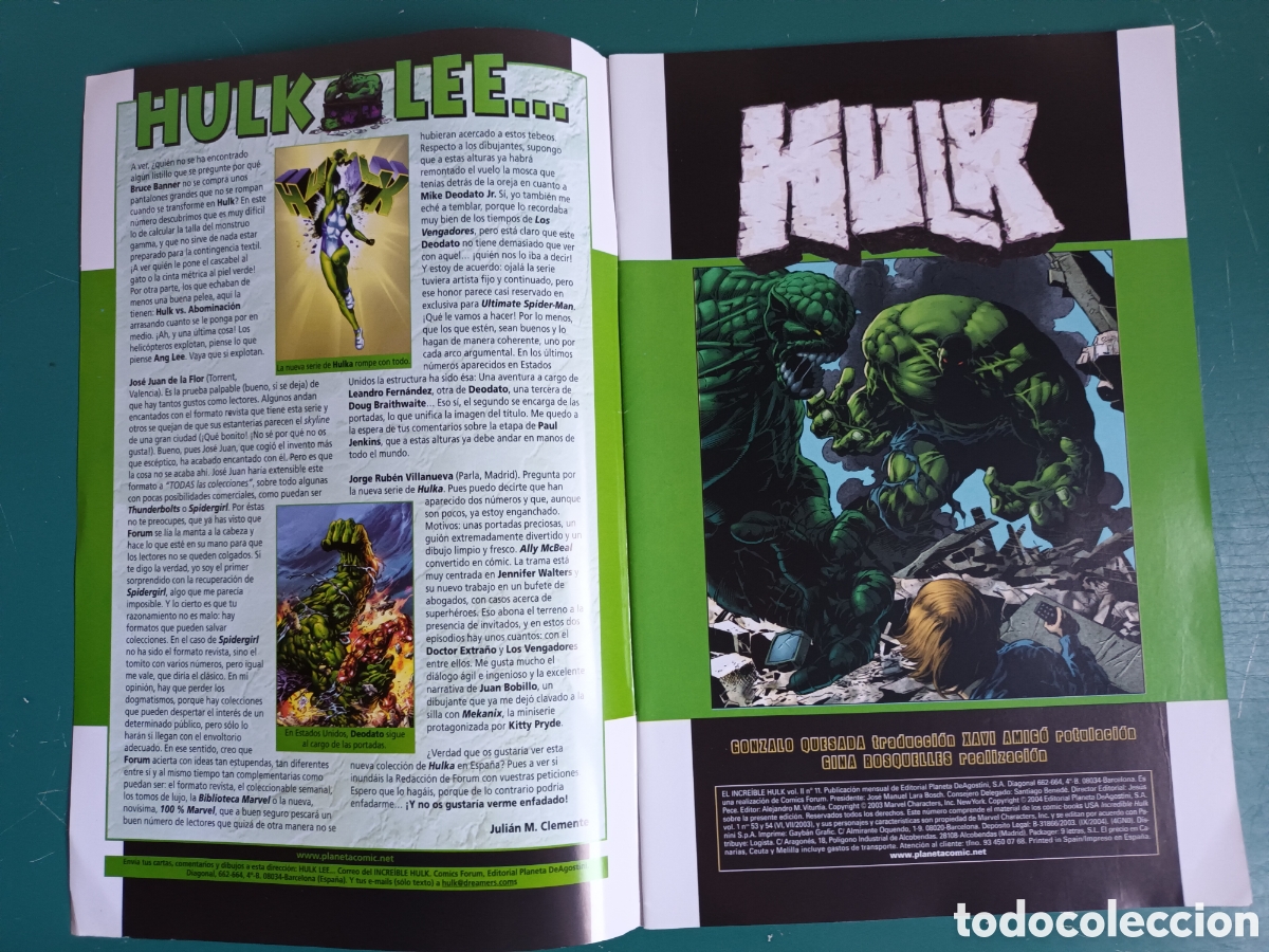 C&oacute;mics: El incre&iacute;ble Hulk vol 2 N&deg; 11 FORUM - MARVEL 2004 - Foto 2