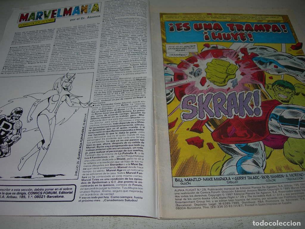 C&oacute;mics: COMIC ALPHA FLIGHT - N&ordm; 28 - MARVEL - COMICS FORUM - - Foto 2