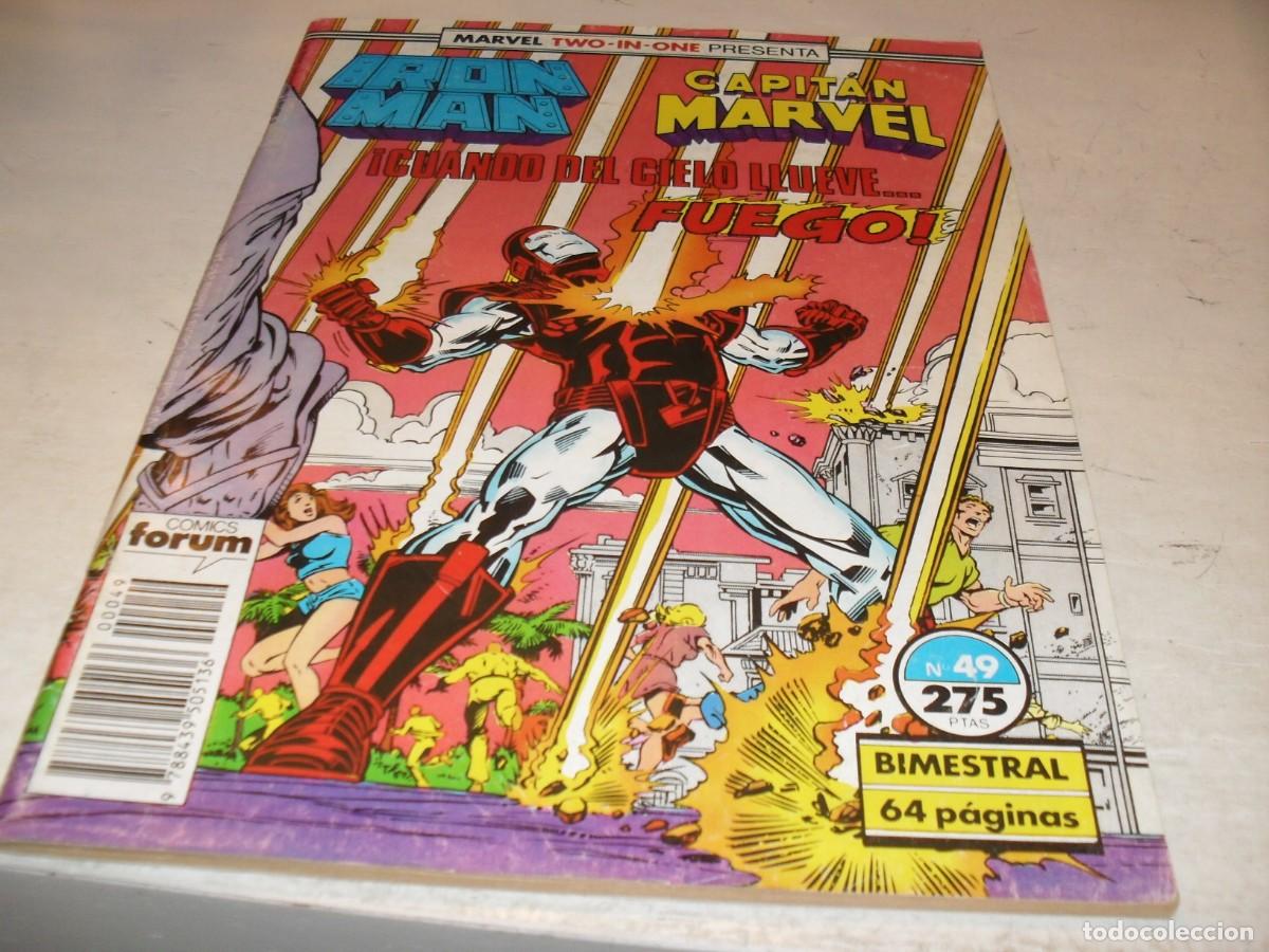 C&oacute;mics: IRON MAN 49,CON EL CAPITAN MARVEL DE COMPLEMENTO,(DE 58).FORUM,1985.LA 1&ordf;COLECCION DE FORUM - Foto 1