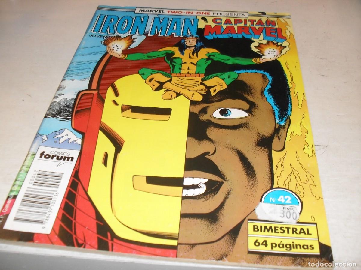 C&oacute;mics: IRON MAN 42,CON EL CAPITAN MARVEL DE COMPLEMENTO,(DE 58).FORUM,1985.LA 1&ordf;COLECCION DE FORUM - Foto 1