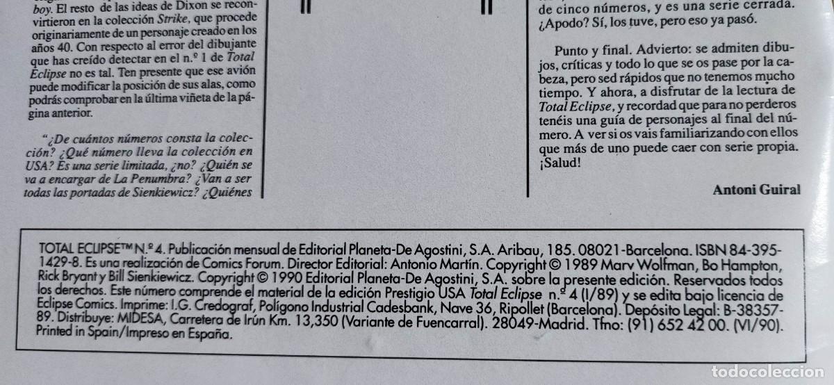 C&oacute;mics: TOTAL ECLIPSE N&ordm; 4 - 1990 EDITORIAL FORUM. - Foto 7