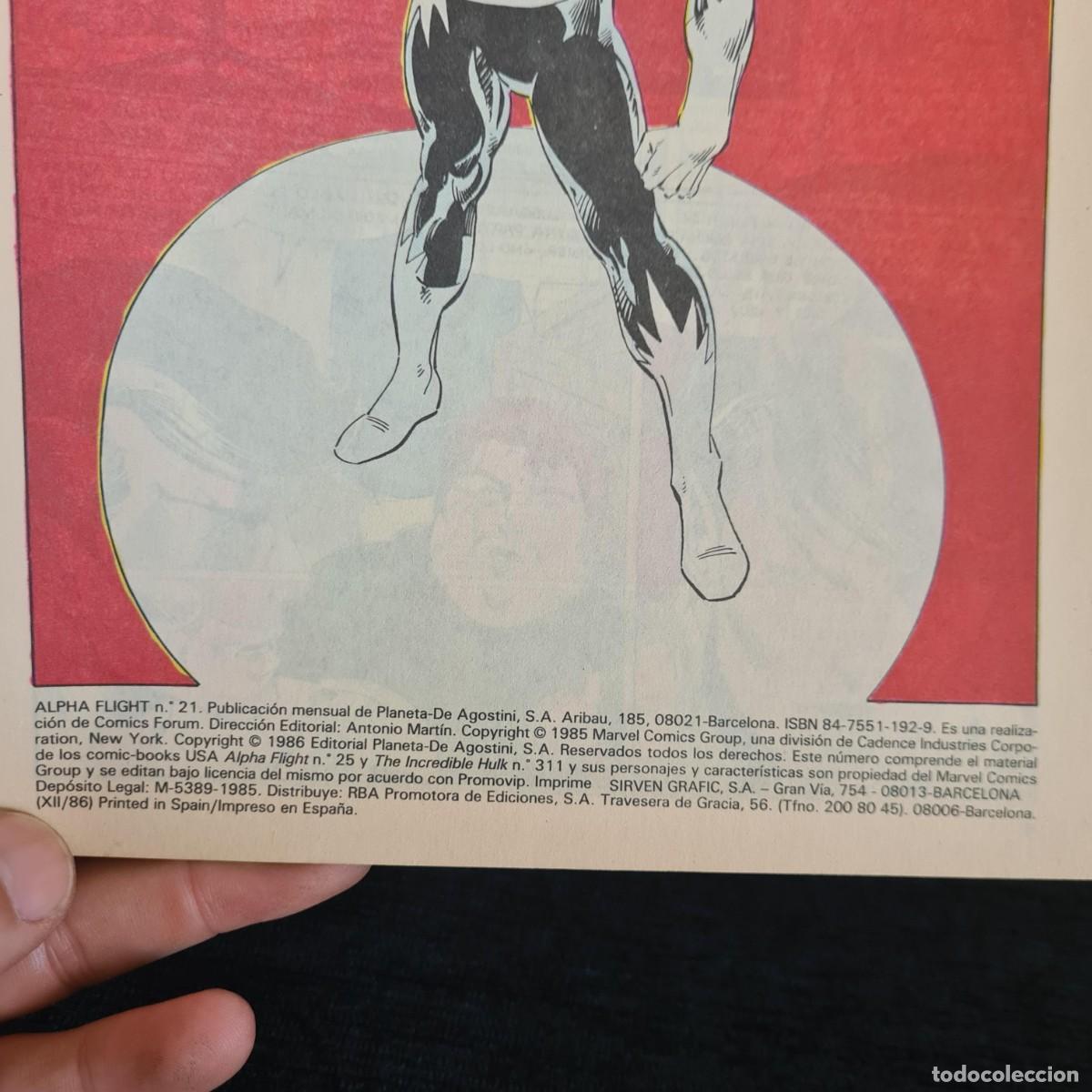 C&oacute;mics: ALPHA FLIGHT - N&ordm;21 - MARVEL - COMICS FORUM JUVENIL A&Ntilde;O 1985 / M-1077 - Foto 3