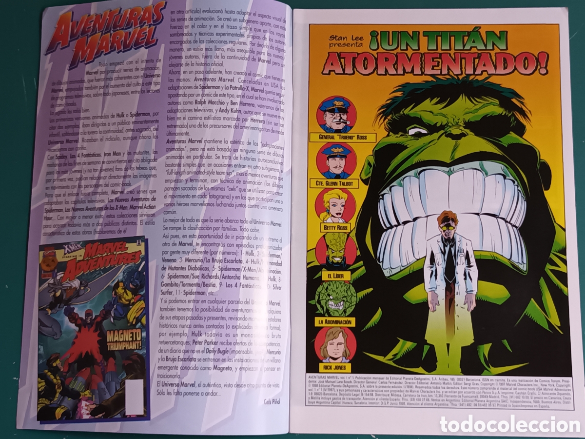 C&oacute;mics: Aventuras Marvel N&deg; 1 FORUM - MARVEL 1998 hulk - Foto 2