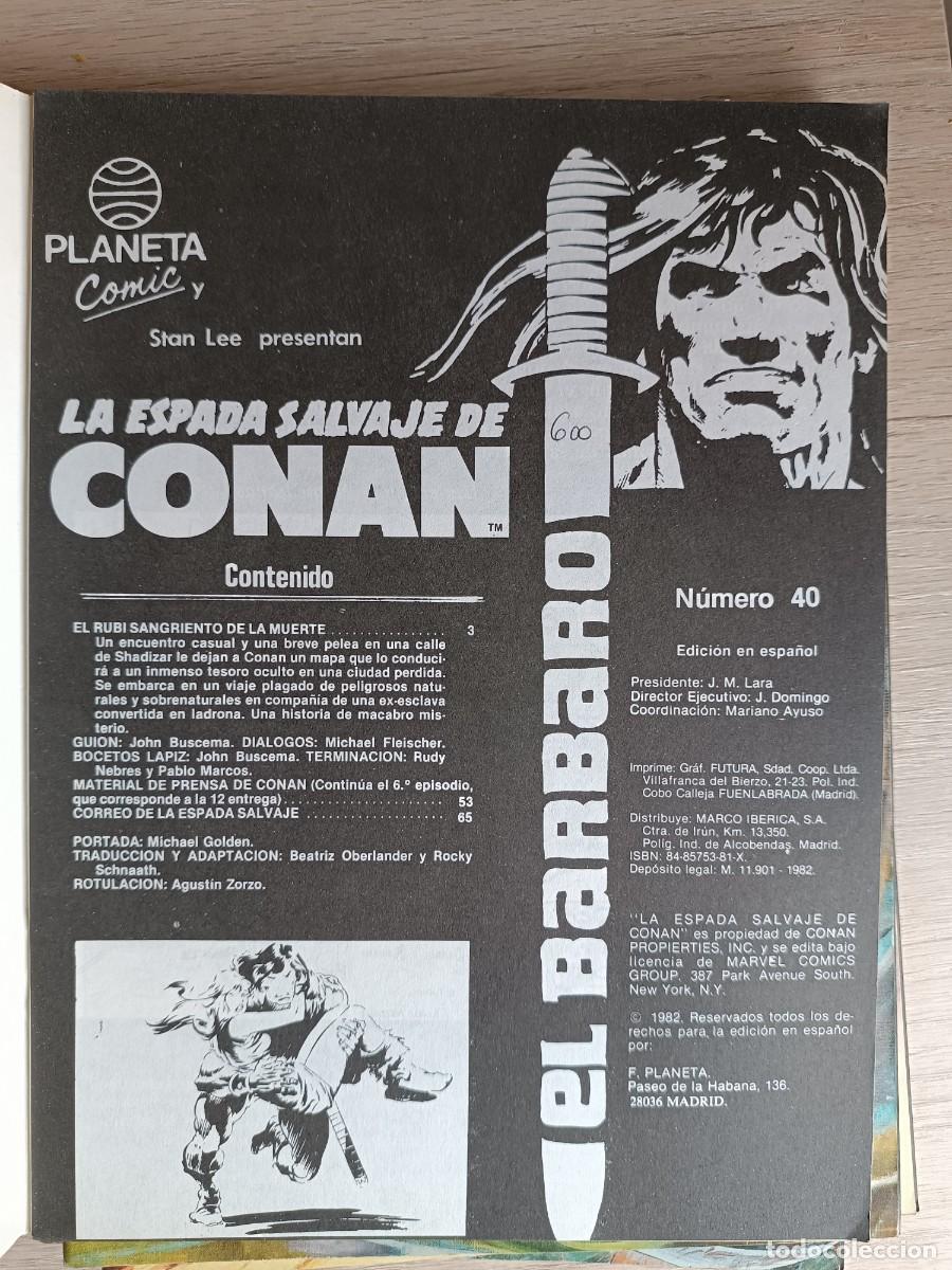 C&oacute;mics: LA ESPADA SALVAJE DE CONAN 40 PRIMERA EDICI&Oacute;N-FORUM - Foto 2
