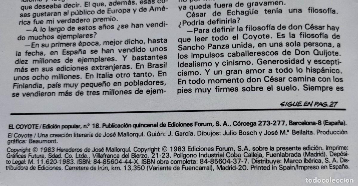 C&oacute;mics: EL COYOTE N&ordm; 18 EL JUDIO - 1983 EDICIONES FORUM. - Foto 5