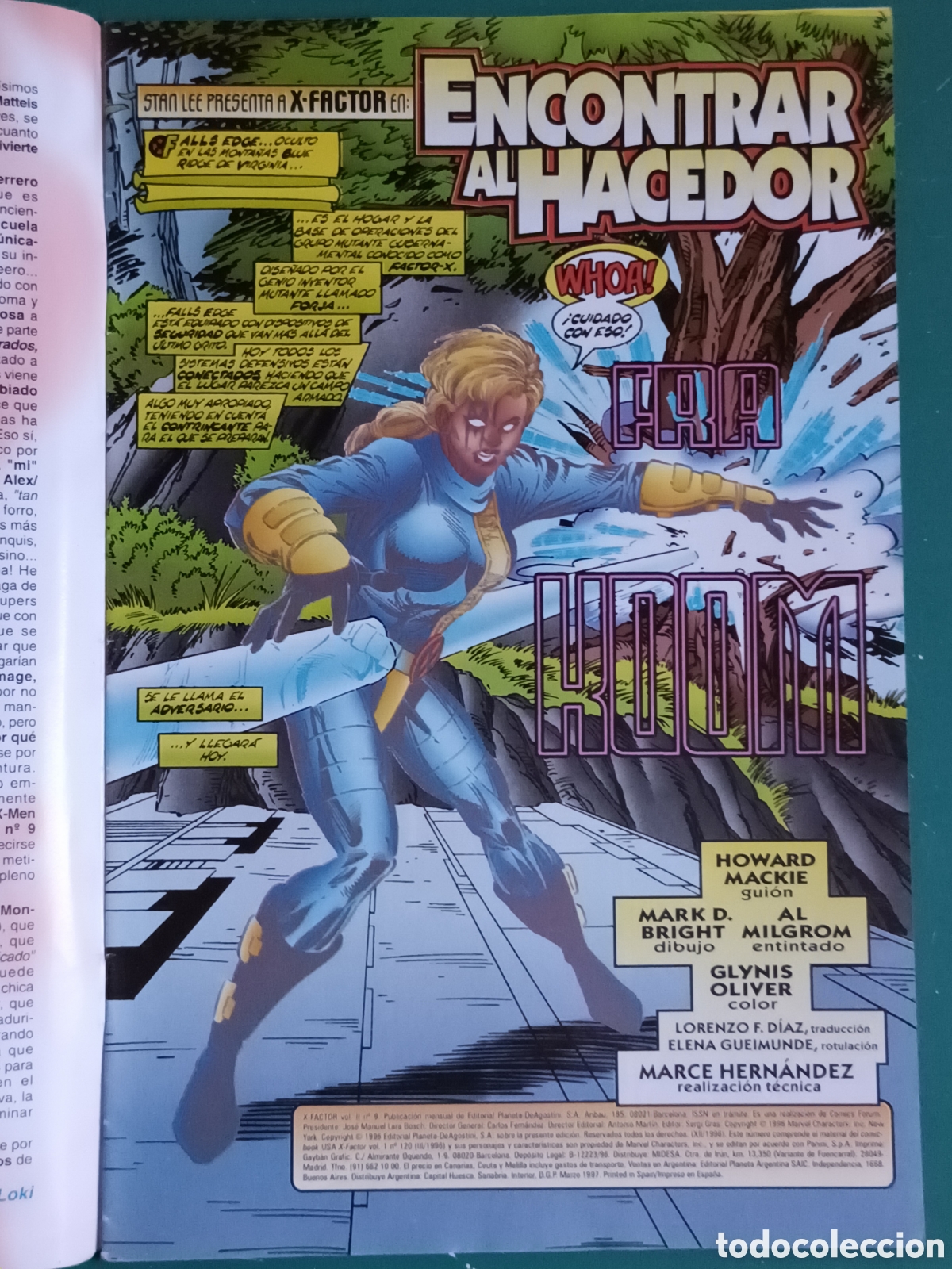 C&oacute;mics: X Factor vol 2 N&deg; 9 FORUM - MARVEL 1996 Forja Dientes de sable m&iacute;stica - Foto 3