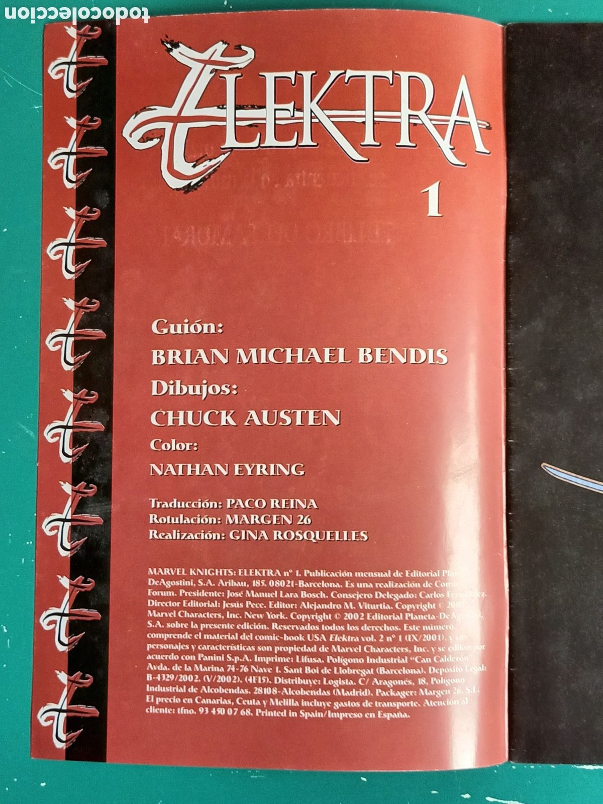 C&oacute;mics: Marvel Knights Elektra vol 1 N&deg; 1 FORUM - MARVEL 2002 - Foto 2