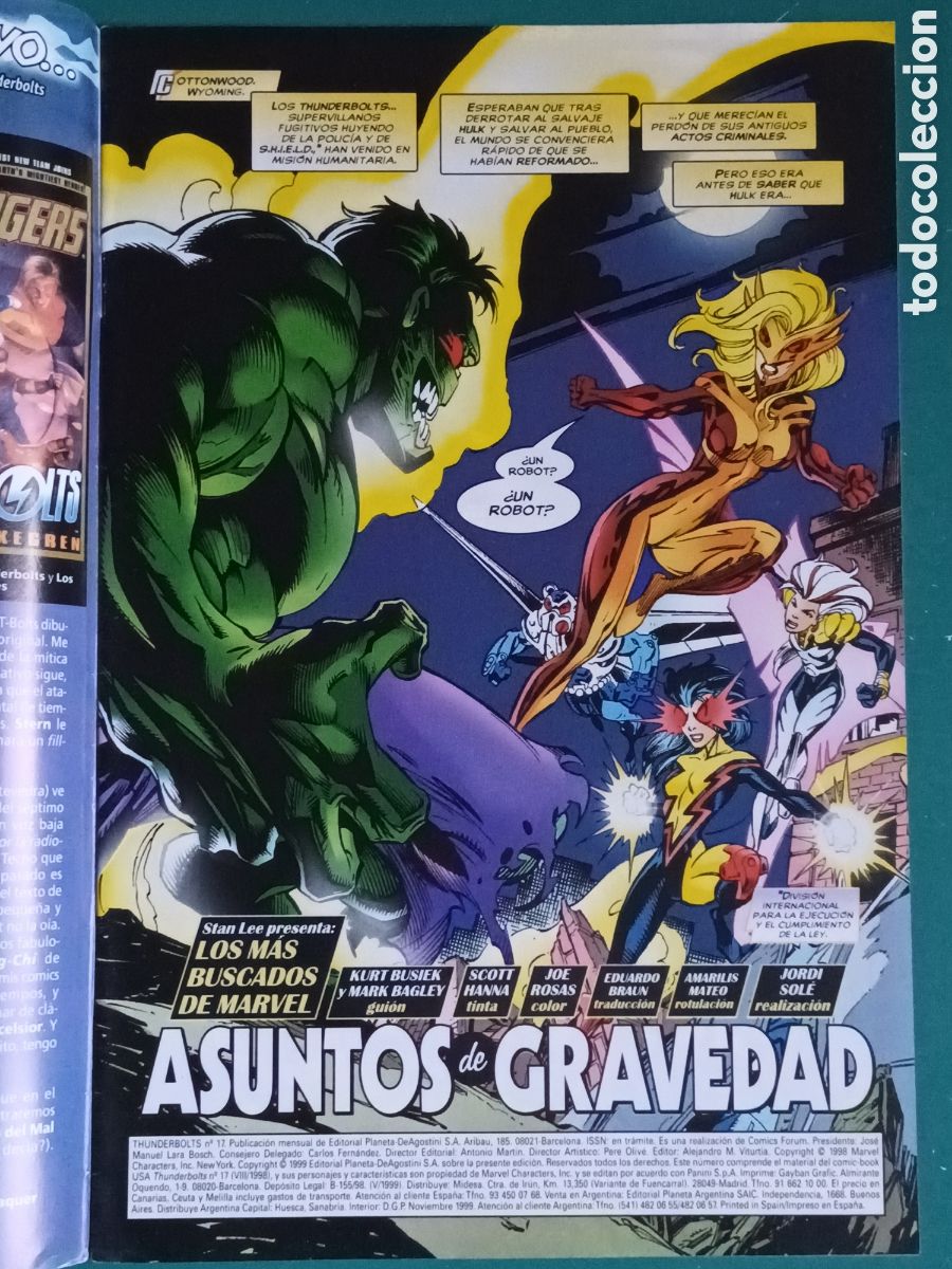 C&oacute;mics: Thunderbolts vol 1 N&deg; 17 FORUM - MARVEL 1999 Hulk - Foto 3