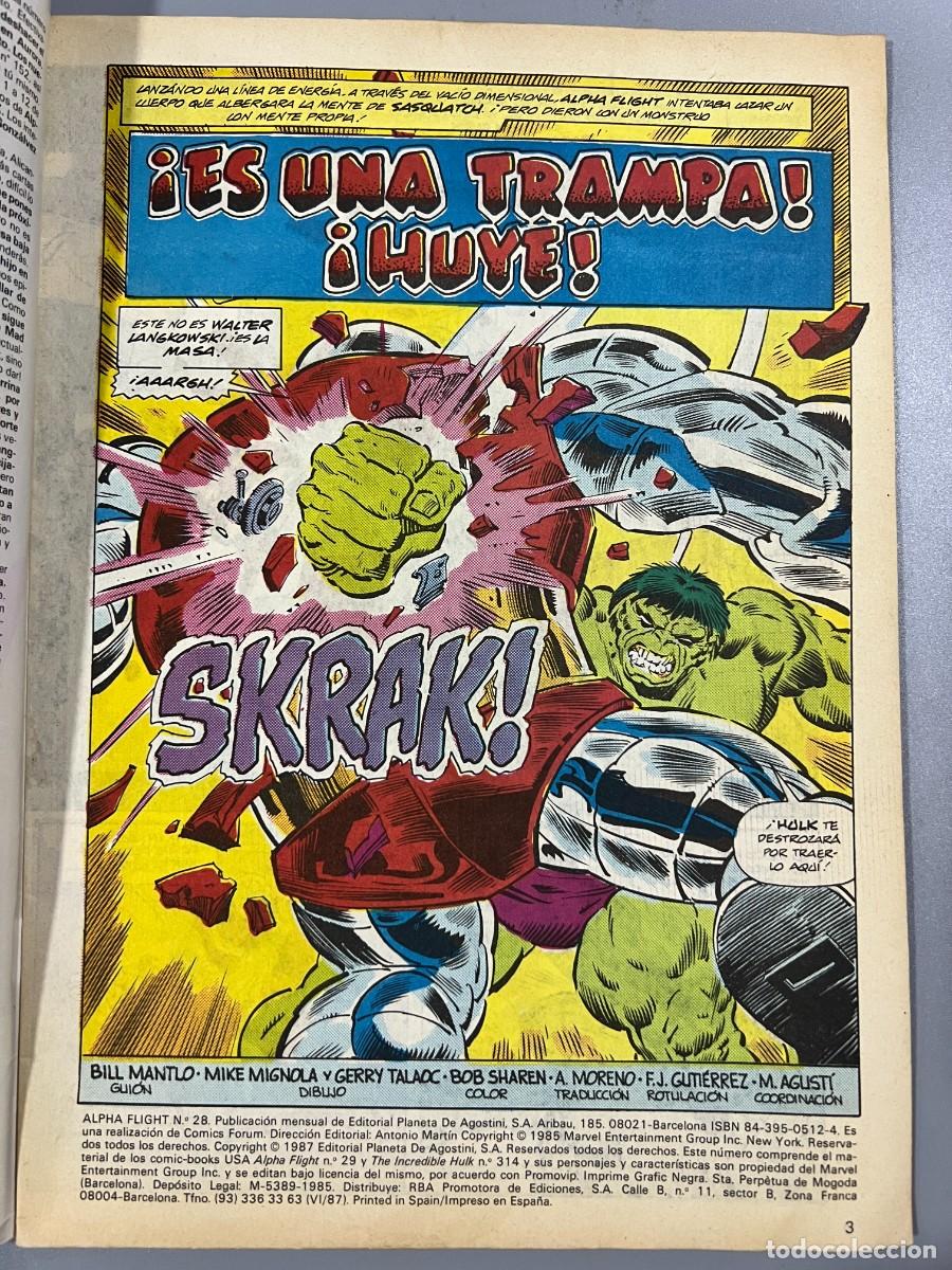 C&oacute;mics: ALPHA FLIGHT. N&ordm; 28.- &iexcl;ES UNA TRAMPA! &iexcl;HUYE! COMICS FORUM. - Foto 2