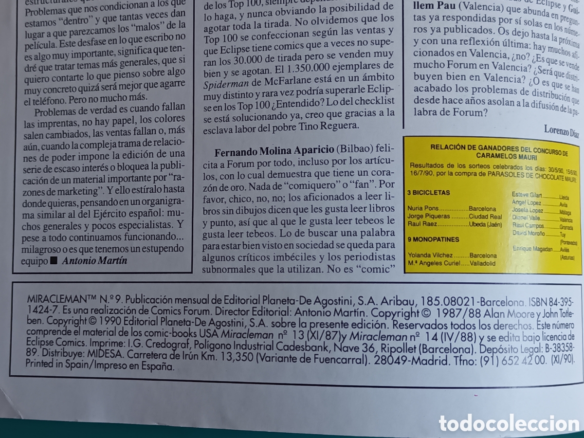 C&oacute;mics: Miracleman N&deg; 9 FORUM - ECLIPSE COMICS 1990 - Foto 2