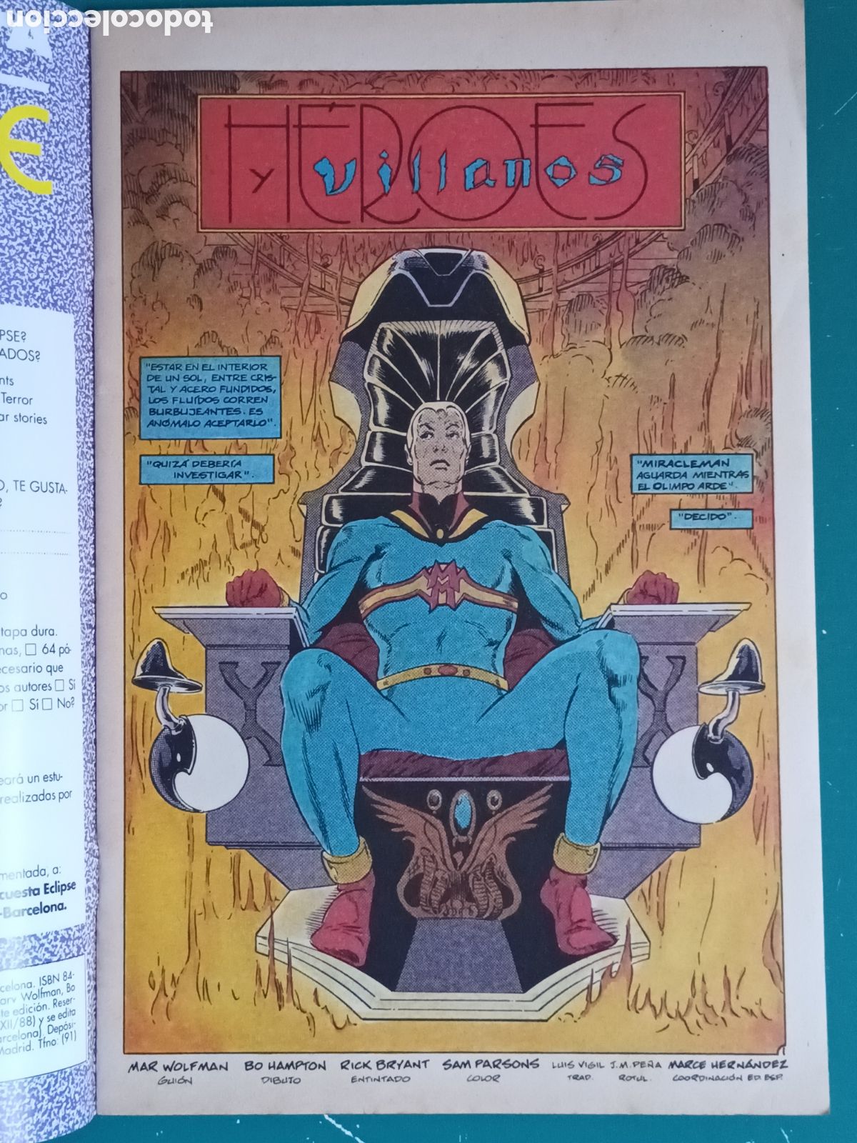 C&oacute;mics: Total Eclipse N&deg; 3 FORUM - ECLIPSE COMICS 1990 Miracle Man Habichuela - Foto 2