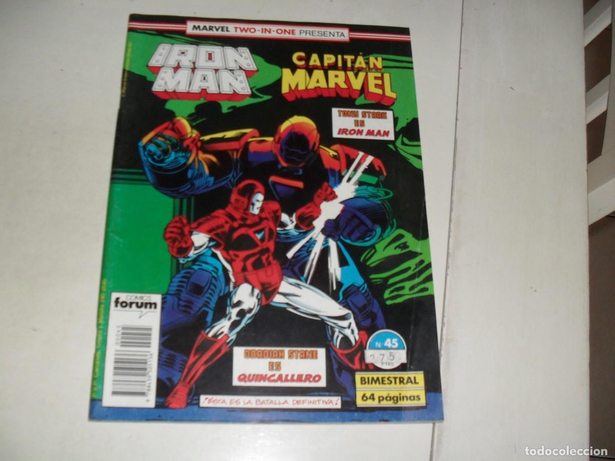 C&oacute;mics: IRON MAN 45,CON EL CAPITAN MARVEL DE COMPLEMENTO,(DE 58).FORUM,1985.LA 1&ordf;COLECCION DE FORUM - Foto 1