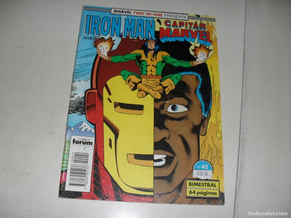 C&oacute;mics: IRON MAN 42,CON EL CAPITAN MARVEL DE COMPLEMENTO,(DE 58).FORUM,1985.LA 1&ordf;COLECCION DE FORUM - Foto 1