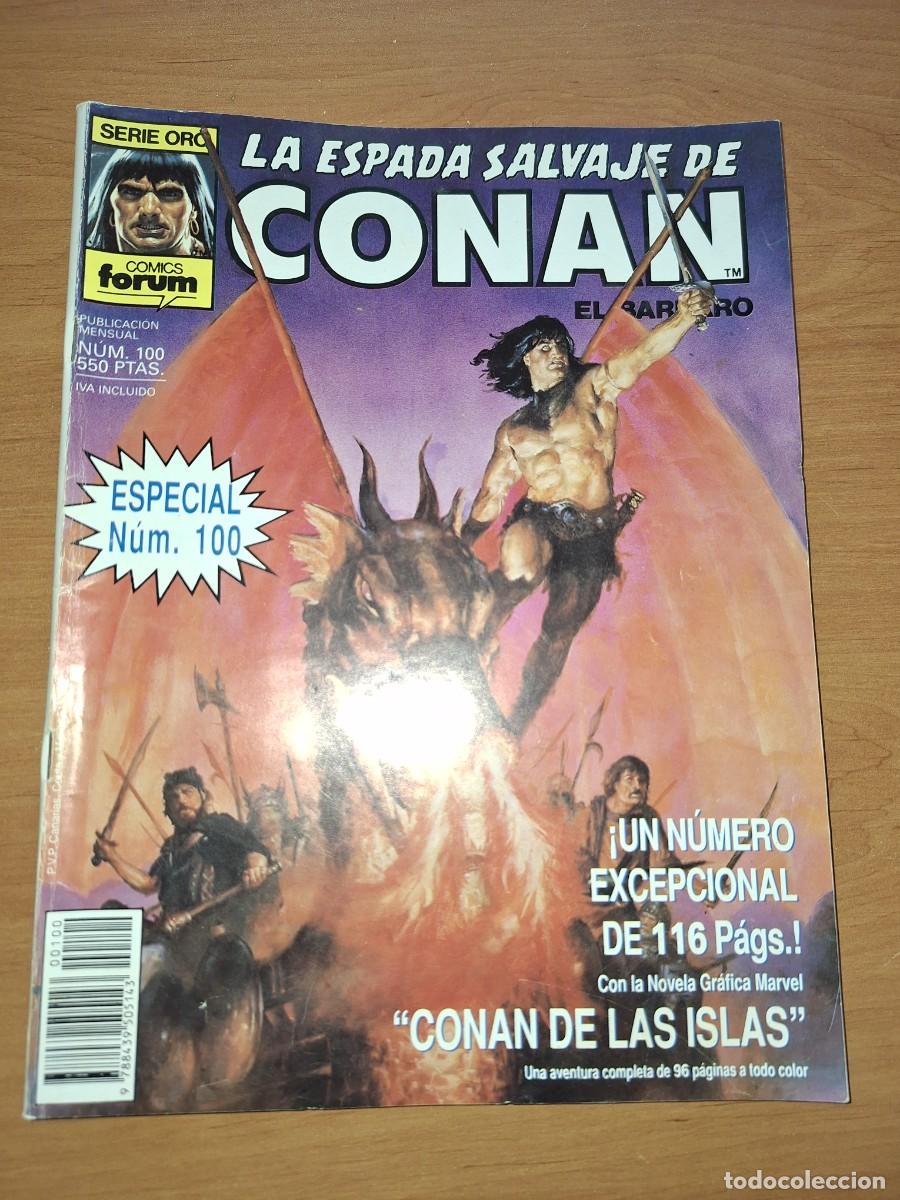 C&oacute;mics: COMIC FORUM, SERIE ORO, LA ESPADA SALVAJE DE CONAN EL B&Aacute;RBARO. N&Uacute;MERO 100. - Foto 1