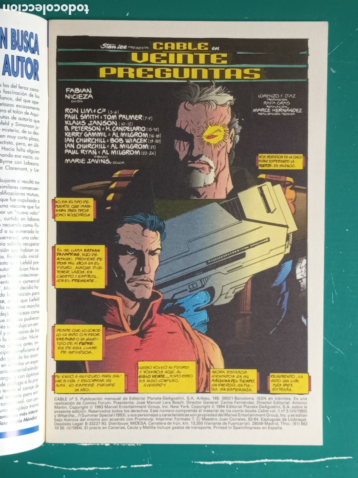 C&oacute;mics: Cable vol 1 N&deg; 3 FORUM - MARVEL 1994 - Foto 2