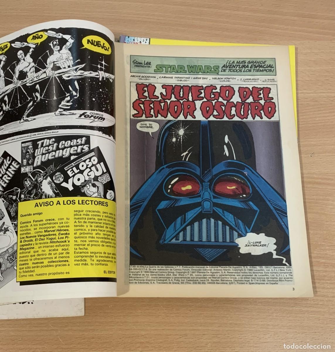 C&oacute;mics: LOTE DE 6 COMICS STAR WARS (n&ordm; 5 AL 10). FORUM, 1986 - Foto 8