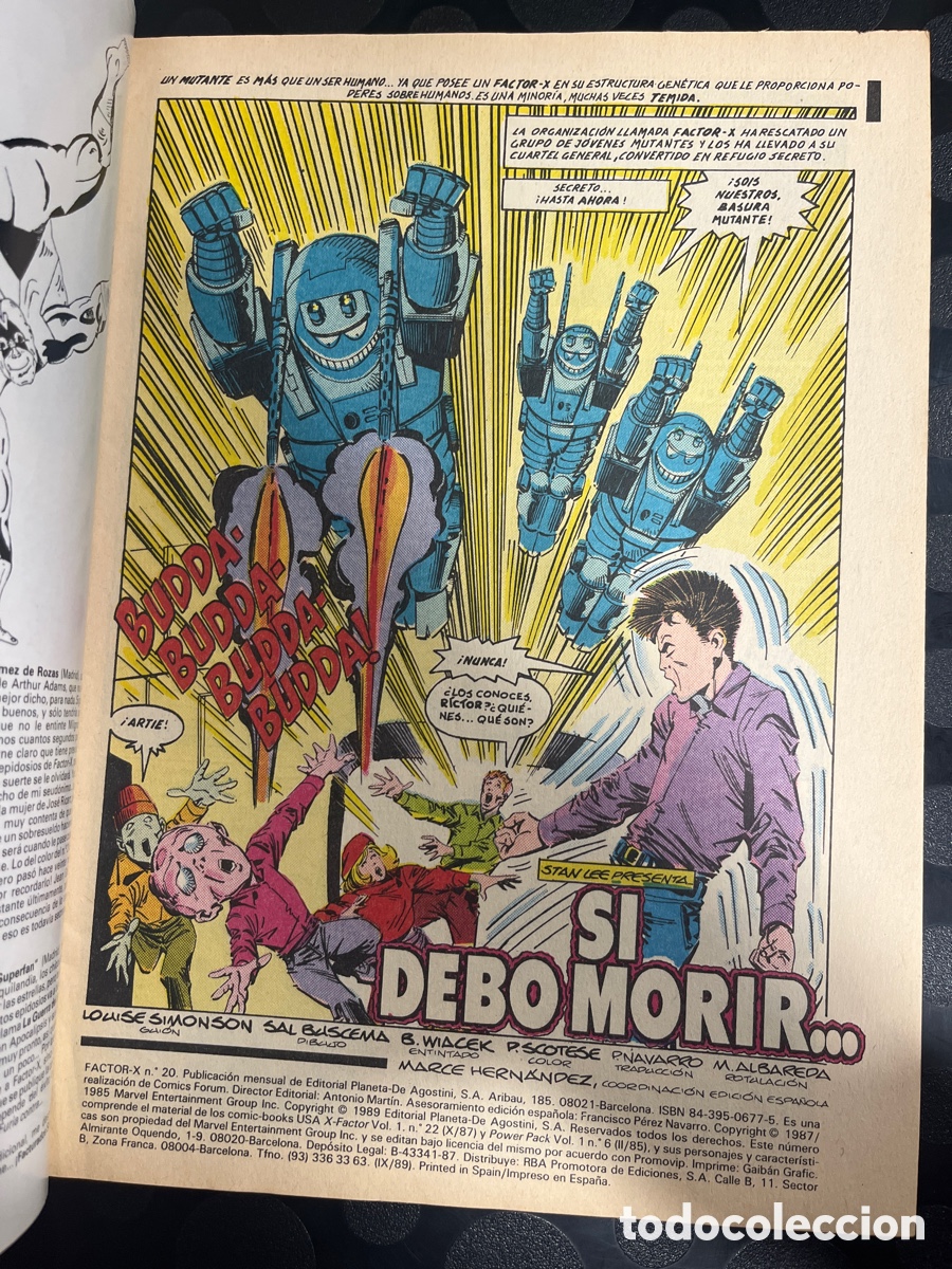 C&oacute;mics: FACTOR X VOL.1 N.20 SI DEBO MORIR ( 1988/1995 ) - Foto 3