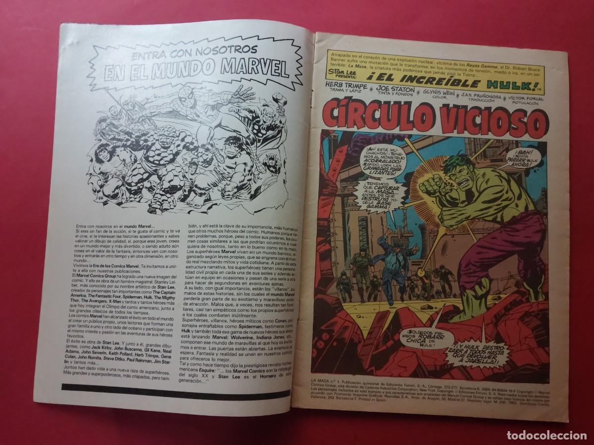 C&oacute;mics: La Masa N&ordm; 1 Marvel Comics ( Sin el Poster ) Ref C8 - Foto 2