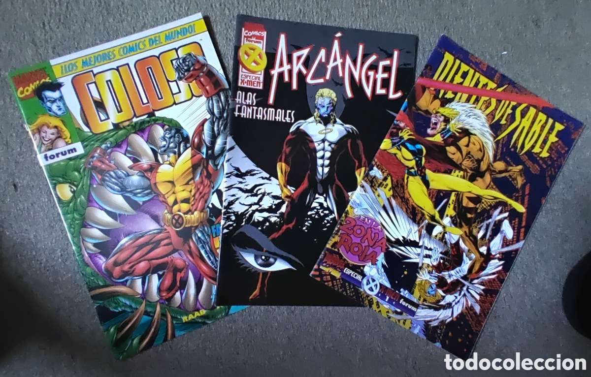 C&oacute;mics: DIENTES DE SABLE, ARCANGEL y COLOSO (lote 3 comics Forum) - Foto 1