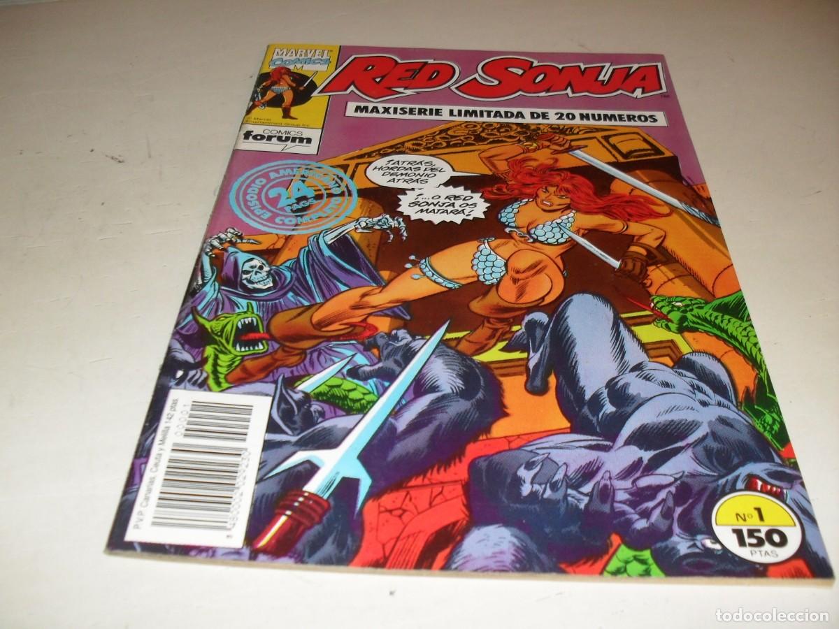 C&oacute;mics: RED SONJA,LA DIABLESA DE LA ESPADA,N&ordm; 1,EL 1&ordm;,(DE 2O),CON THONGOR DE COMPLEMENTO.FORUM,1992 - Foto 1