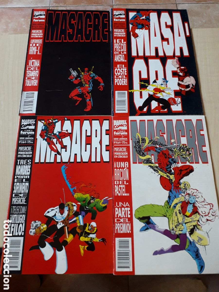 C&oacute;mics: MASACRE DEADPOOL. PERSECUCI&Oacute;N EN C&Iacute;RCULO. SERIE LIMITADA 4 NUM. &iexcl; COMPLETA! - Foto 1