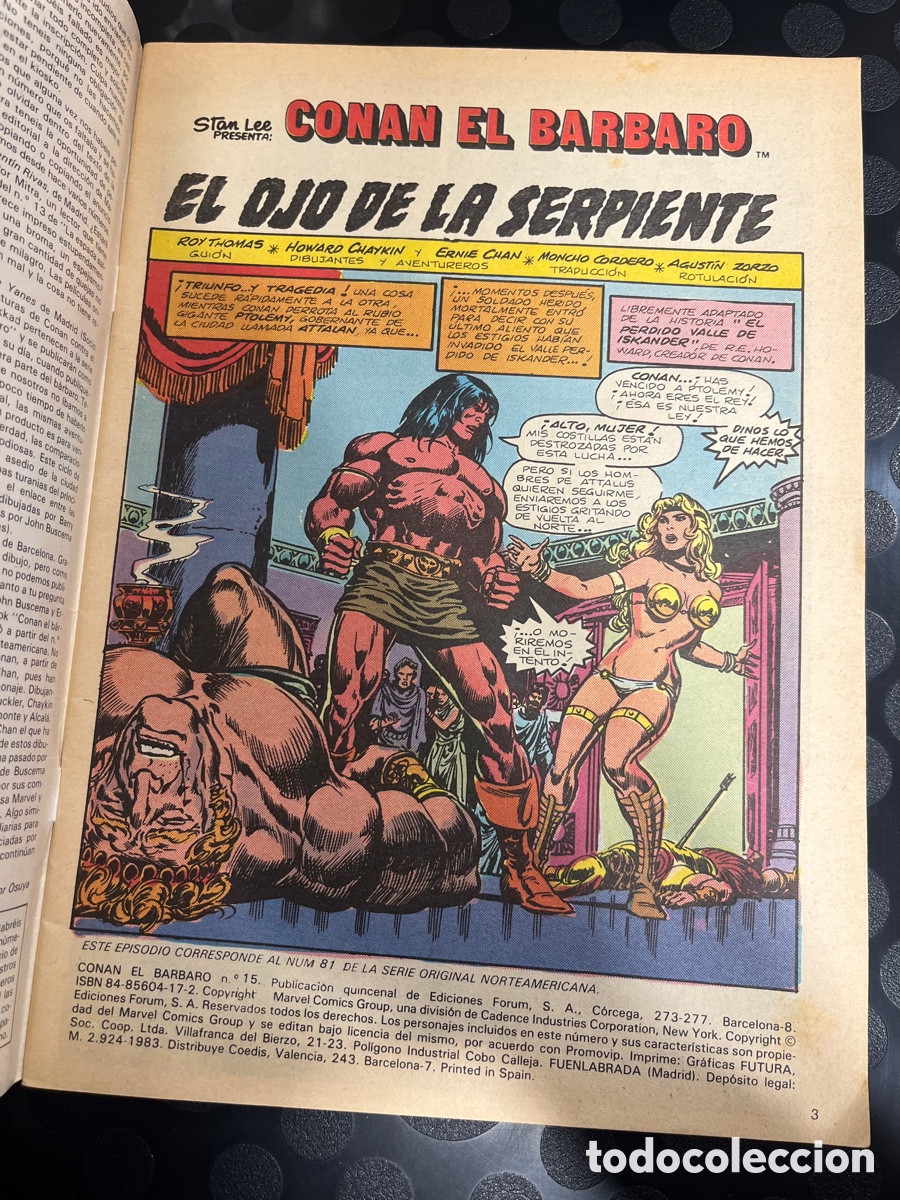 C&oacute;mics: CONAN EL B&Aacute;RBARO N.15 EL OJO DE LA SERPIENTE ( 1983/1994 ) - Foto 3