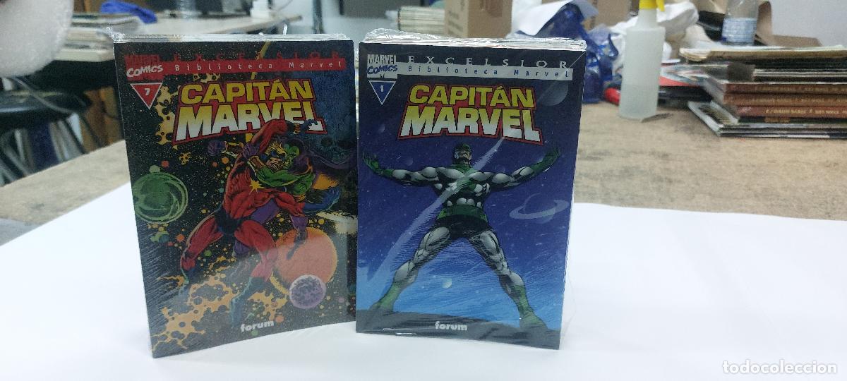 C&oacute;mics: Biblioteca Marvel Capit&aacute;n Marvel 10 n&uacute;meros Completa forum Retractilada - Foto 1