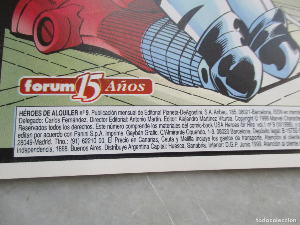 C&oacute;mics: MARVEL, H&Eacute;RROERS DE ALQUILER, N&ordm;. 9- FORUM - Foto 2
