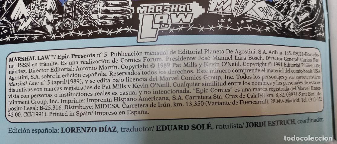 C&oacute;mics: COMIC, MARSHAL LAW, N&ordm; 5 DE 6, FORUM 1991 - Foto 2