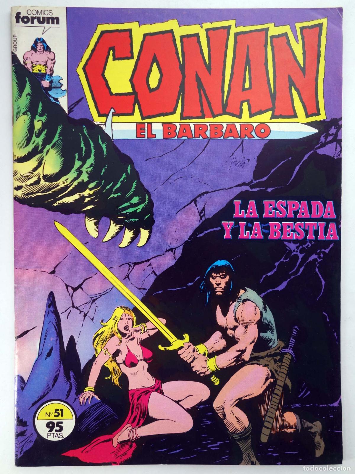 C&oacute;mics: CONAN EL BARBARO 51. LA ESPADA Y LA BESTIA. Forum, 1984 - Foto 1