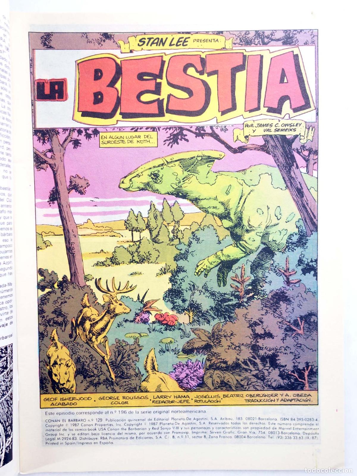 C&oacute;mics: CONAN EL BARBARO 129. LA BESTIA. Forum, 1987 - Foto 3