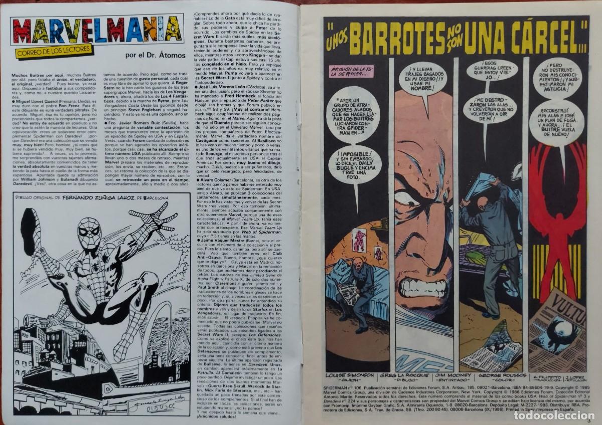 C&oacute;mics: Spiderman Vol. 1 N&ordm; 106 C&oacute;mics Forum 1986 - Foto 2