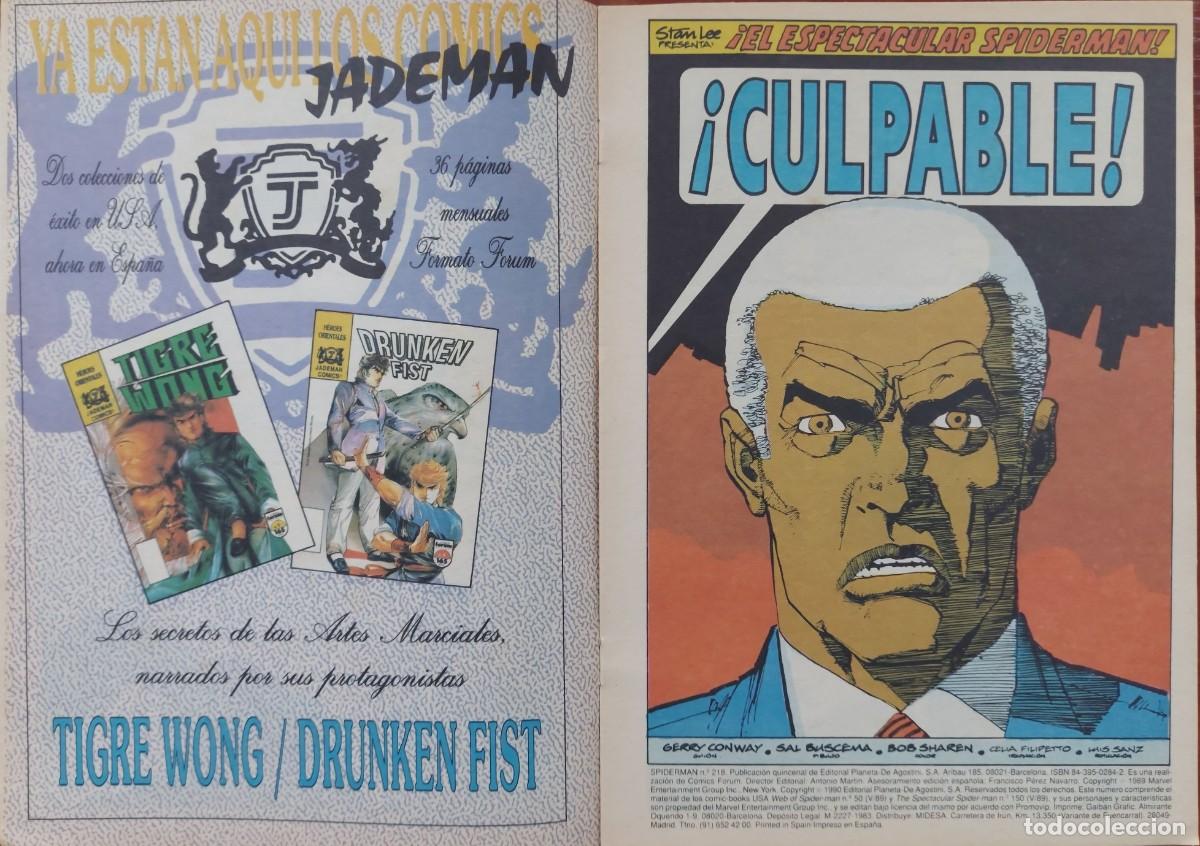 C&oacute;mics: Spiderman Vol. 1 N&ordm; 218 C&oacute;mics Forum 1990 - Foto 4