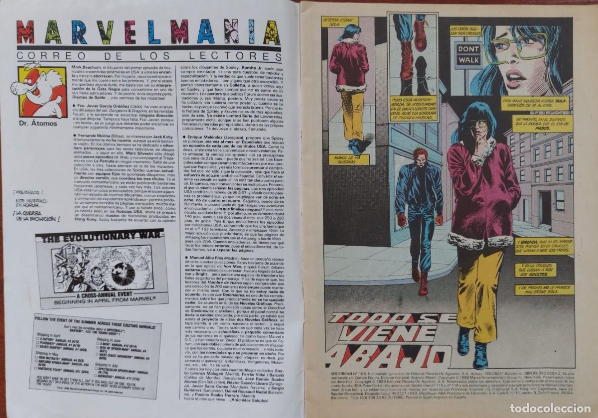 C&oacute;mics: Spiderman Vol. 1 N&ordm; 166 C&oacute;mics Forum 1988 - Foto 2