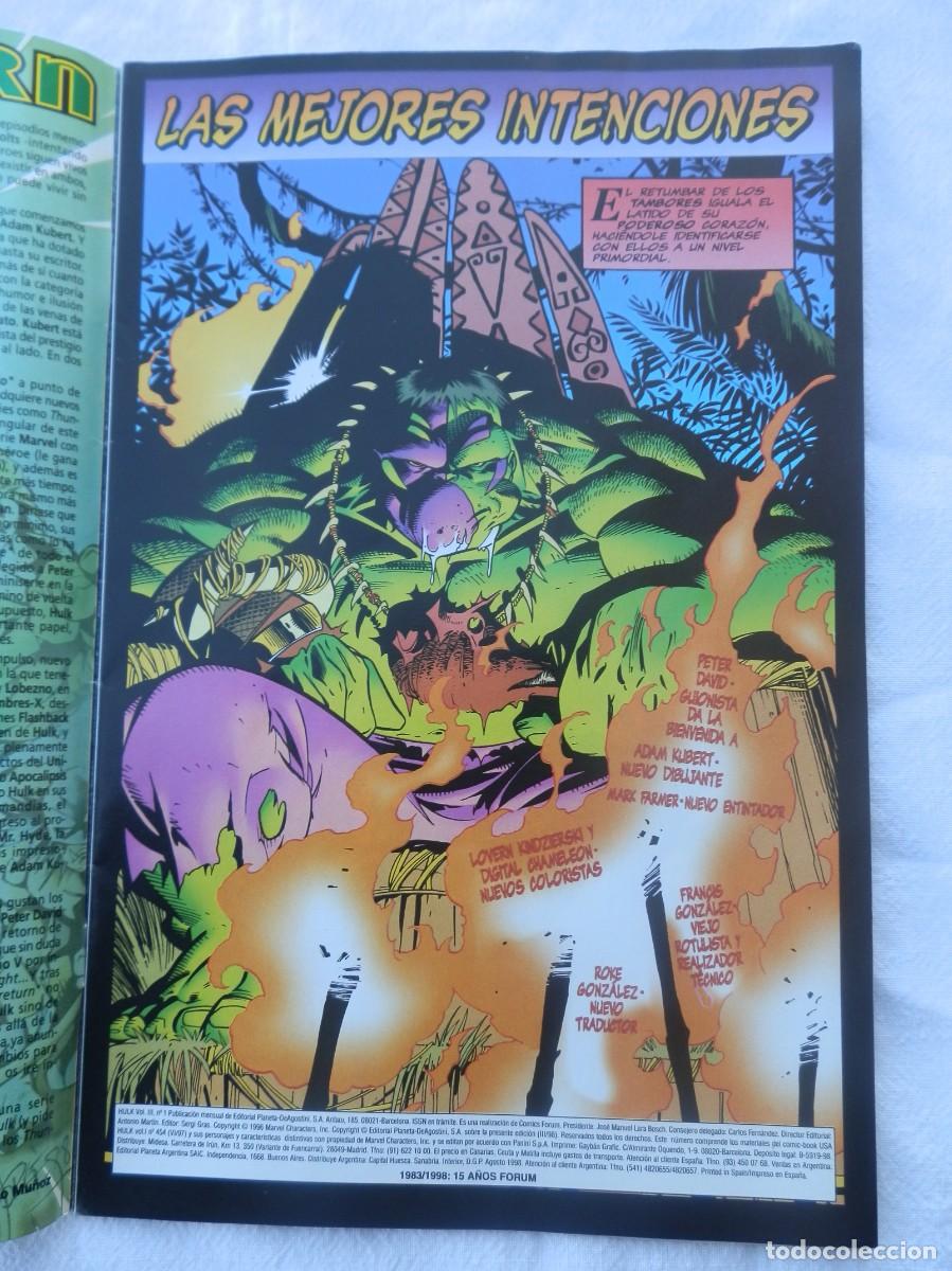 C&oacute;mics: EL INCREIBLE HULK MARVEL COMICS, 15 A&Ntilde;OS FORUM 1998. N&ordm; 1 - Foto 3