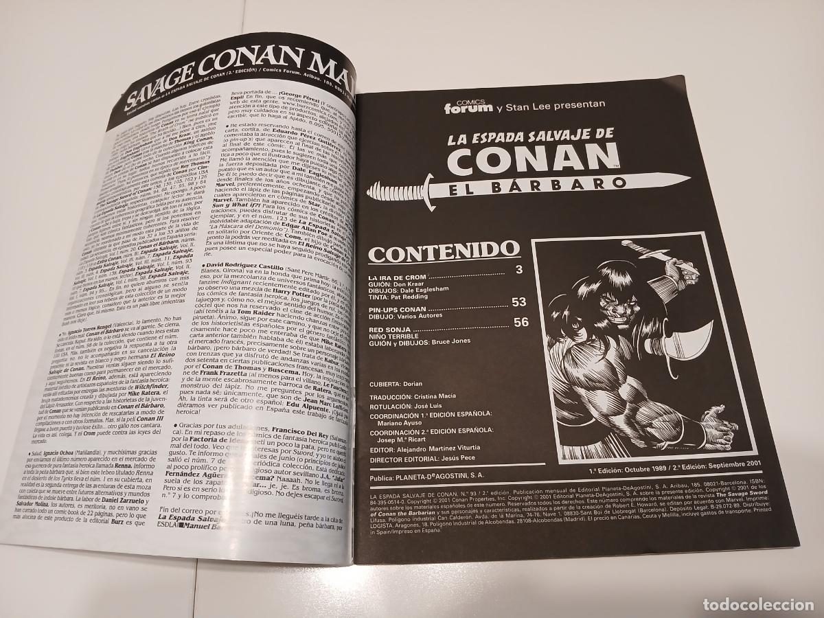 C&oacute;mics: LA ESPADA SALVAJE DE CONAN -SEGUNDA EDICI&Oacute;N- N&Uacute;MERO 93 - Foto 3