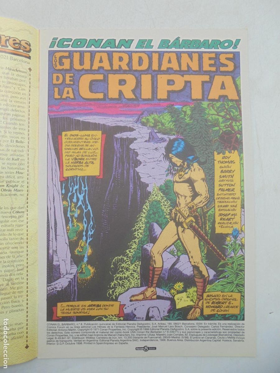 C&oacute;mics: CONAN EL BARBARO N&ordm; 8, LOS GUARDIANES DE LA CRIPTA, EDITORIAL FORUM. - Foto 2