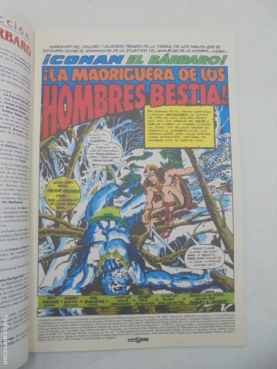 C&oacute;mics: CONAN EL BARBARO N&ordm; 2, EN LA CAVERNA DE LA MUERTE, EDITORIAL FORUM. - Foto 2