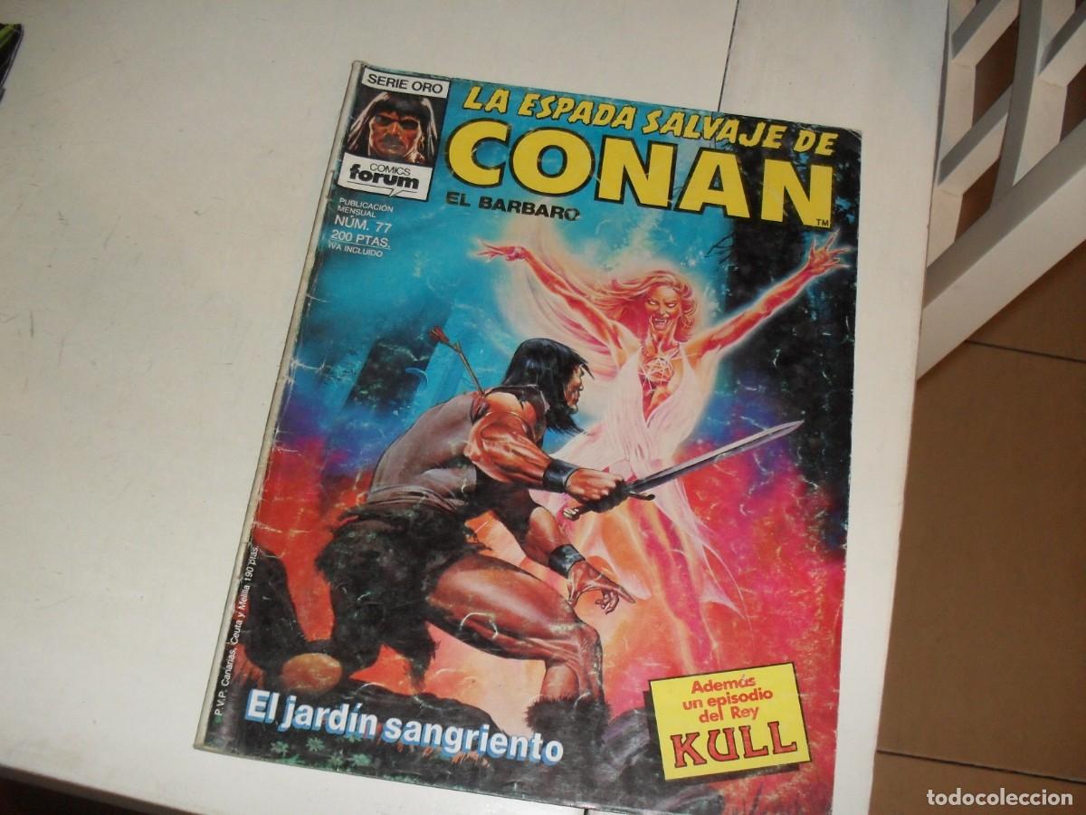 C&oacute;mics: LA ESPADA SALVAJE DE CONAN 77 EL JARDIN SANGRIENTO,Y KULL DE COMPLEMENTO,(DE 171).FORUM,1982 - Foto 1